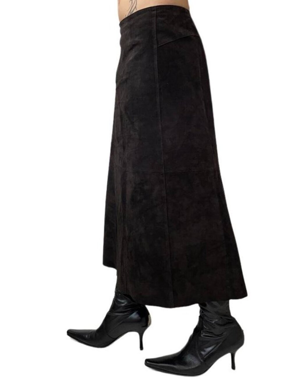 Peck & Peck 100% Leather Maxi Skirt (6)
